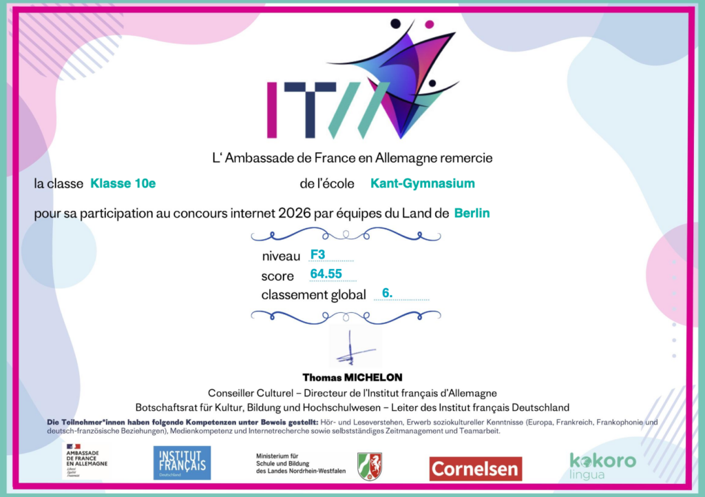 Erfolgreiche Teilnahme am Internet-Teamwettbewerb